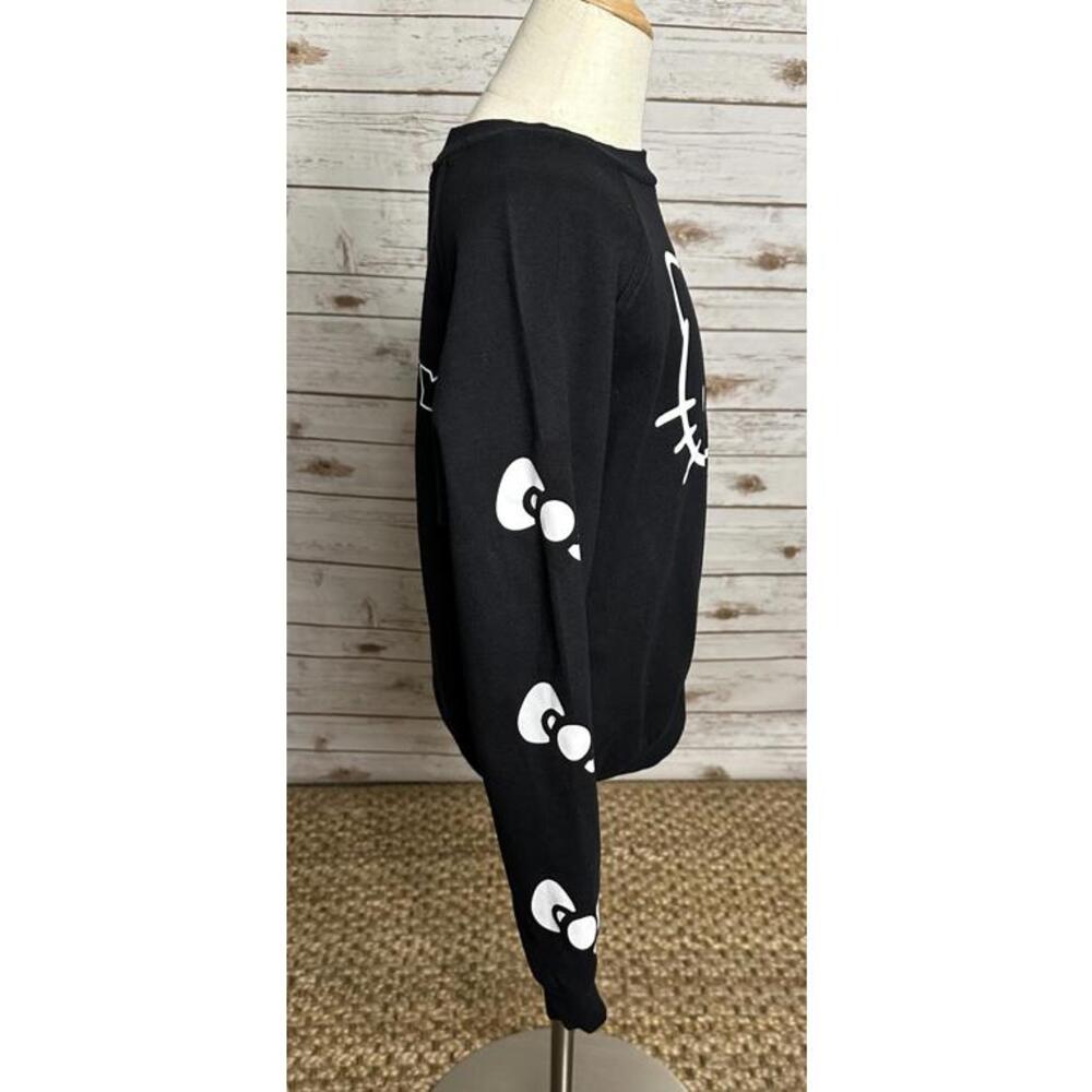 Sanrio Hello Kitty kawail black graphic cotton-blend fleece sweatshirt Size S - Picture 5 of 6